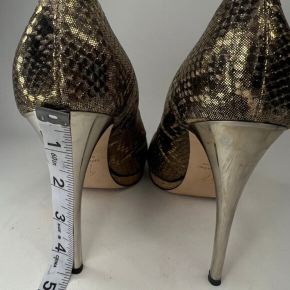 GIUSEPPE‎ ZANOTTI DESIGN Made in Italy 🇮🇹 GENUINE LEATHER Snakeskin Heels 38.5 - Picture 12 of 16